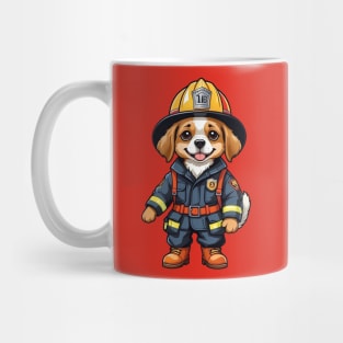 A Cute Firefighter Dog Mug